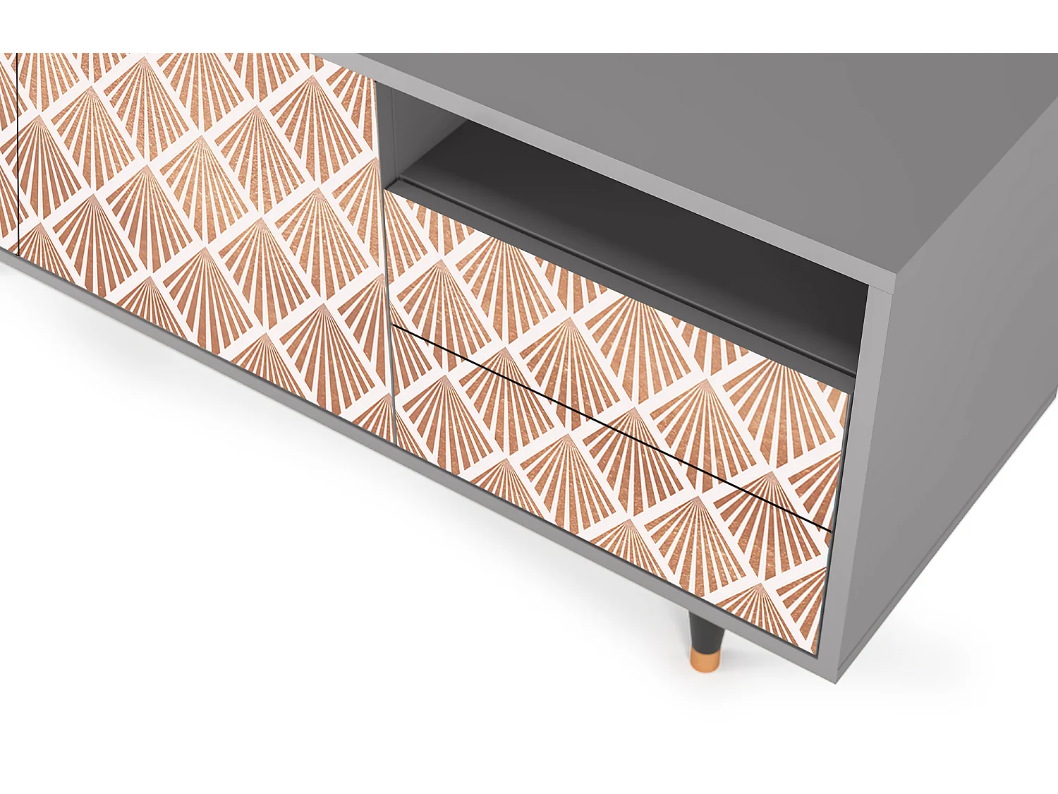 Meuble TV - 125х56х41 cm - T7 - Pastel Sunrise, Gris