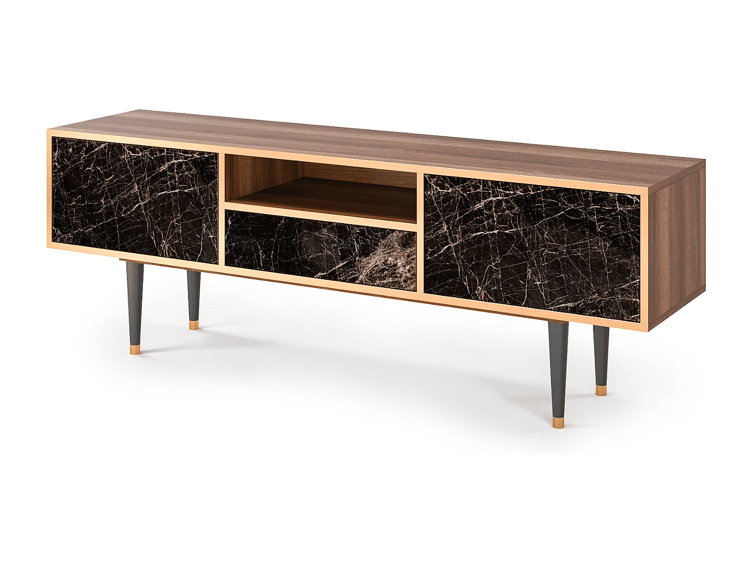 Meuble TV - 170х59х41 cm - T6 - Night Abyss, Noyer