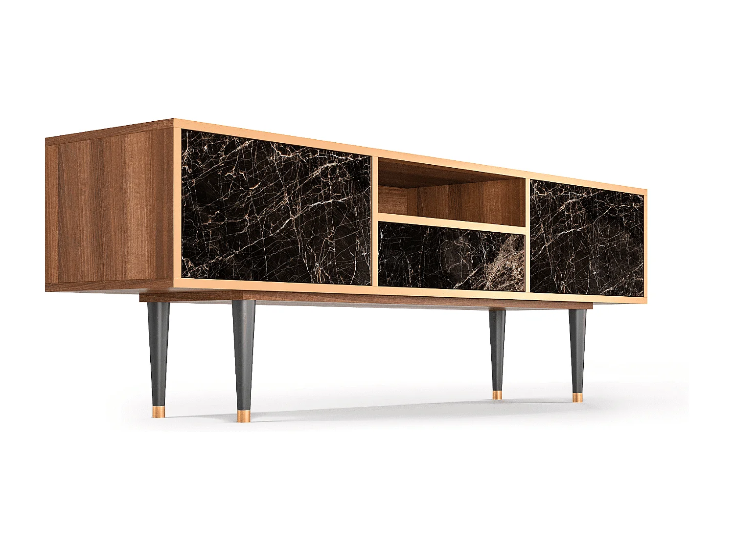 Meuble TV - 170х59х41 cm - T6 - Night Abyss, Noyer