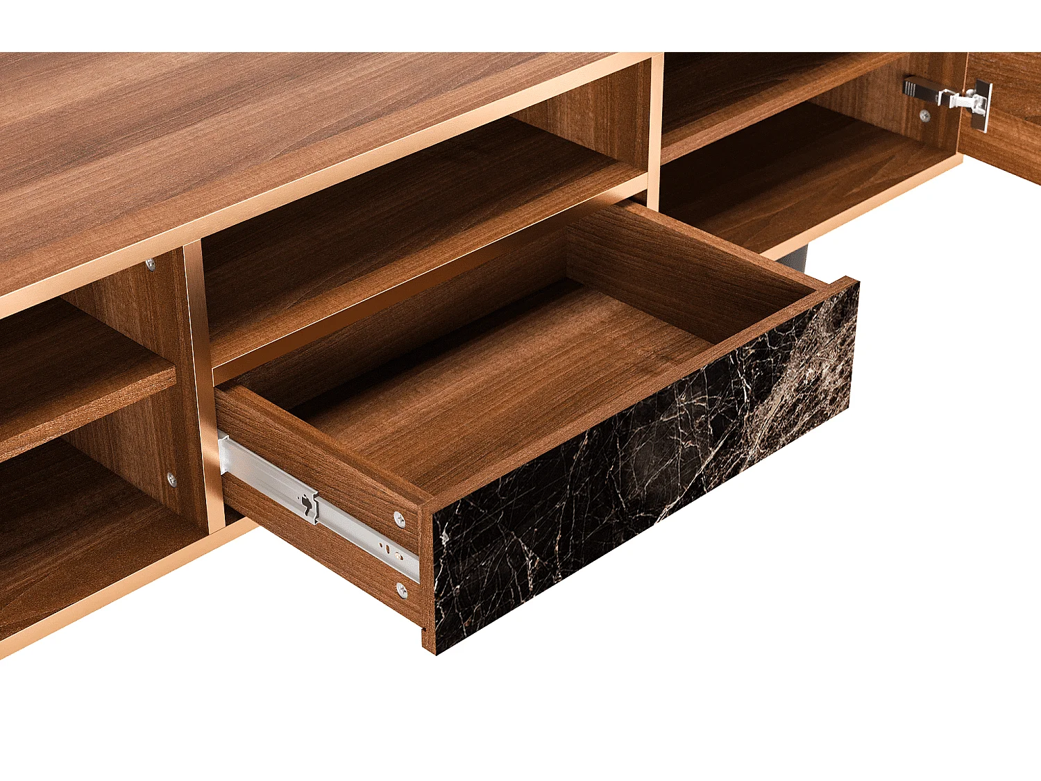 Meuble TV - 170х59х41 cm - T6 - Night Abyss, Noyer