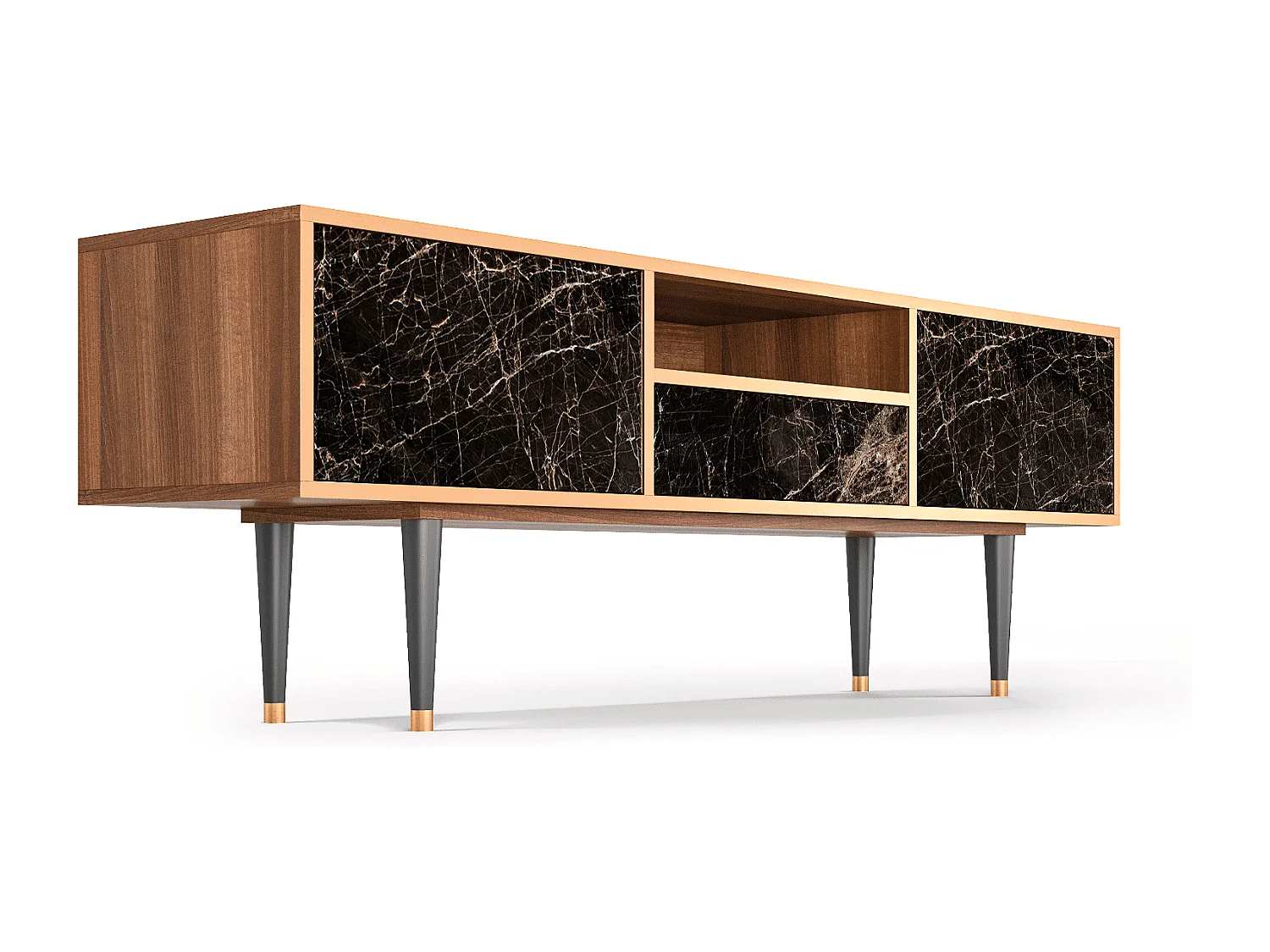 Meuble TV - 170х59х41 cm - T6 - Night Abyss, Noyer