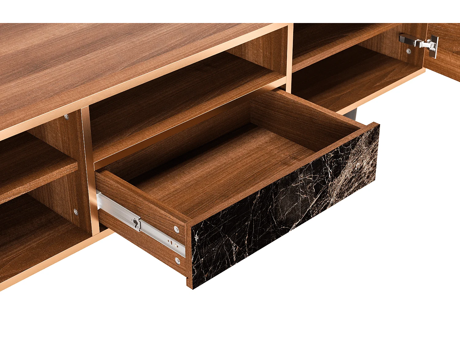 Meuble TV - 170х59х41 cm - T6 - Night Abyss, Noyer