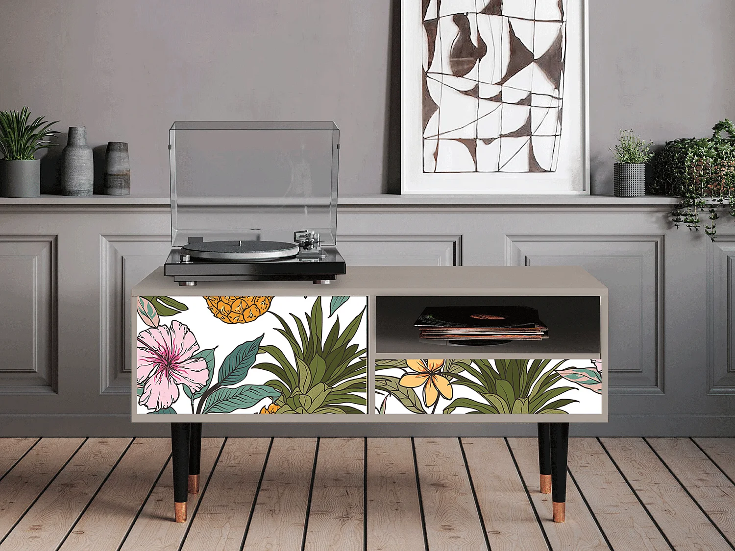 Meuble TV - 115х59х48 cm - T3 - Estival Fruit, Sable