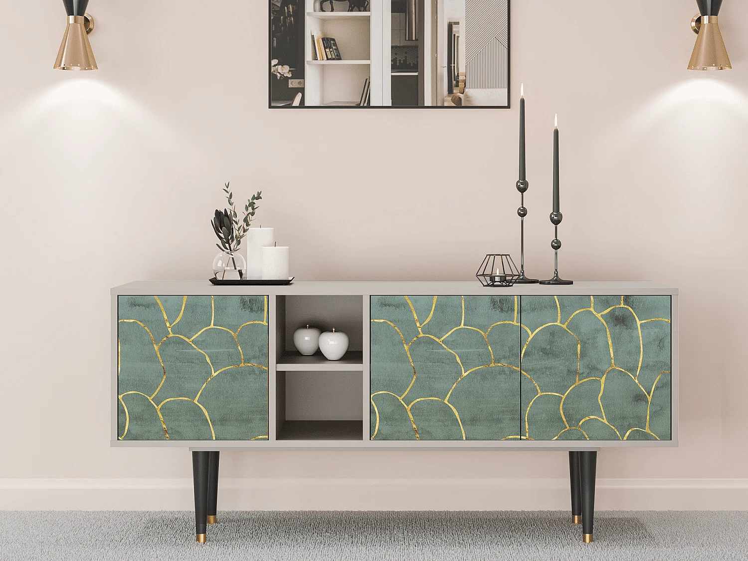 Mobile TV - 150х69х41 cm - T5 - Magnificent Water Lily, Sabbia