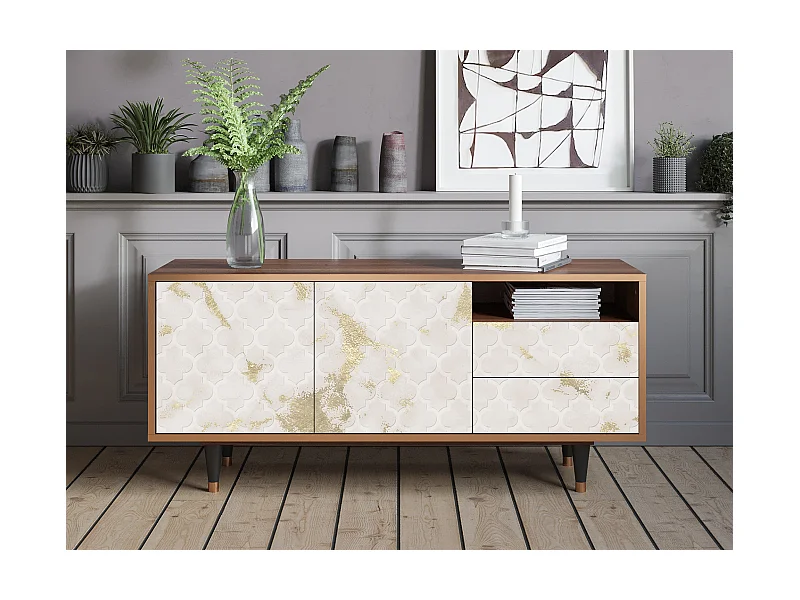 Meuble TV - 125х56х41 cm - T7 - Sahara desert, Noyer