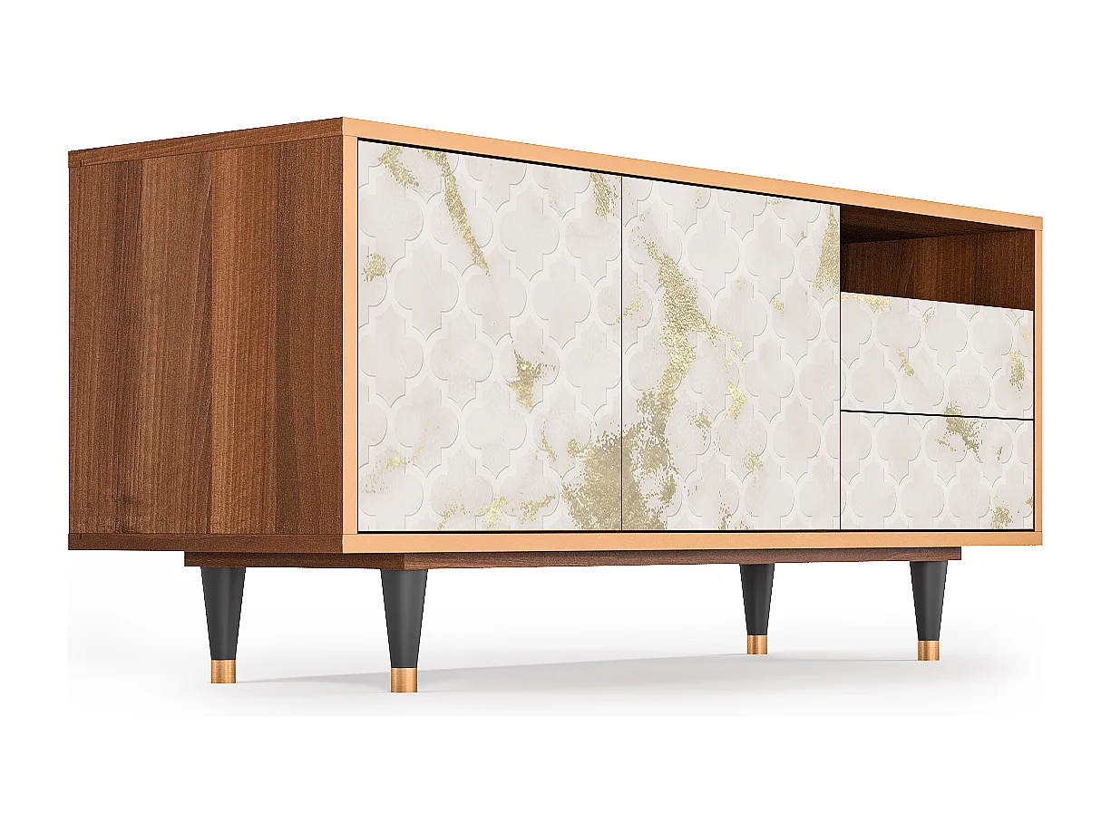 Meuble TV - 125х56х41 cm - T7 - Sahara desert, Noyer