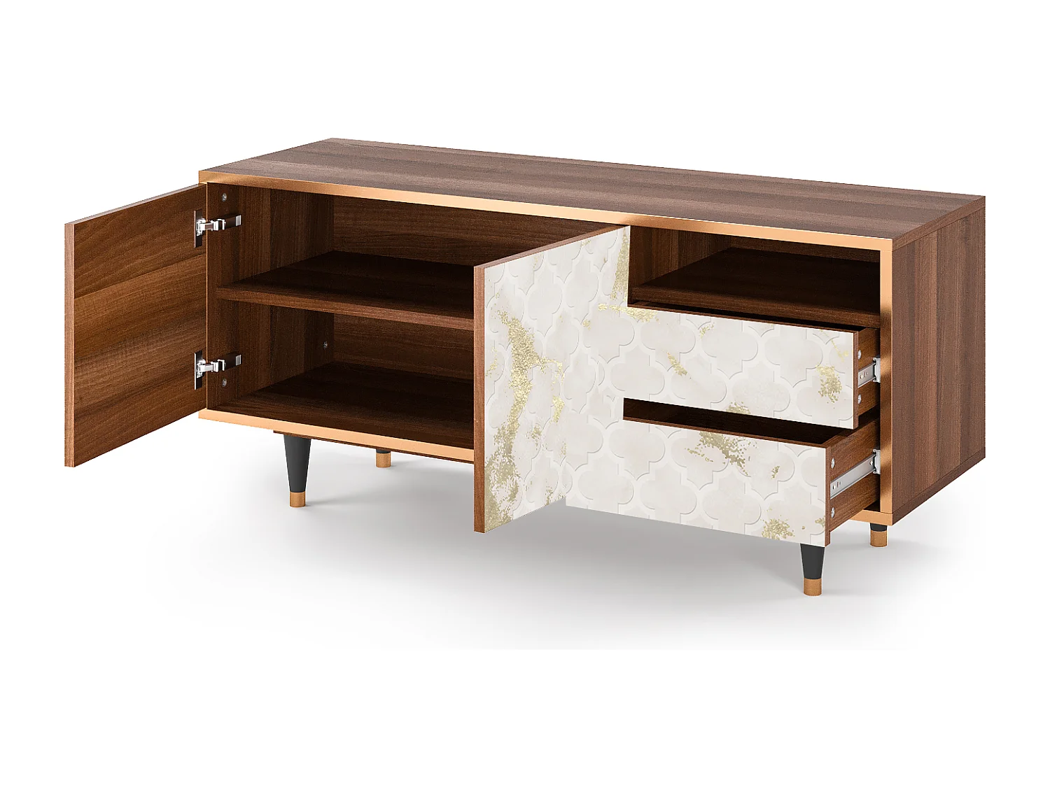 Meuble TV - 125х56х41 cm - T7 - Sahara desert, Noyer