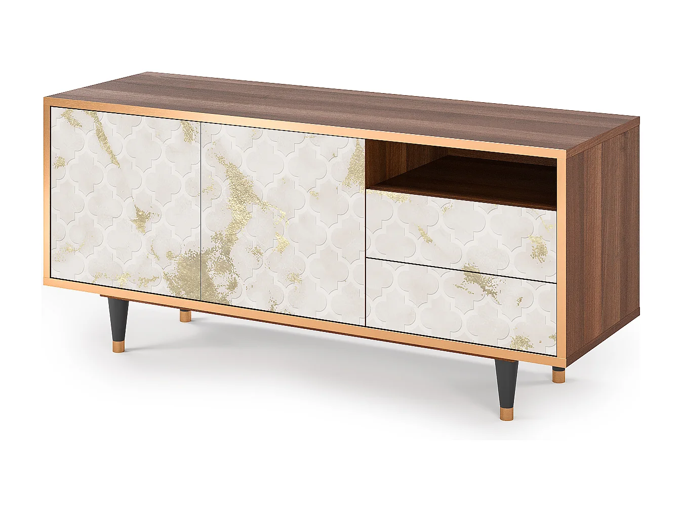 Meuble TV - 125х56х41 cm - T7 - Sahara desert, Noyer