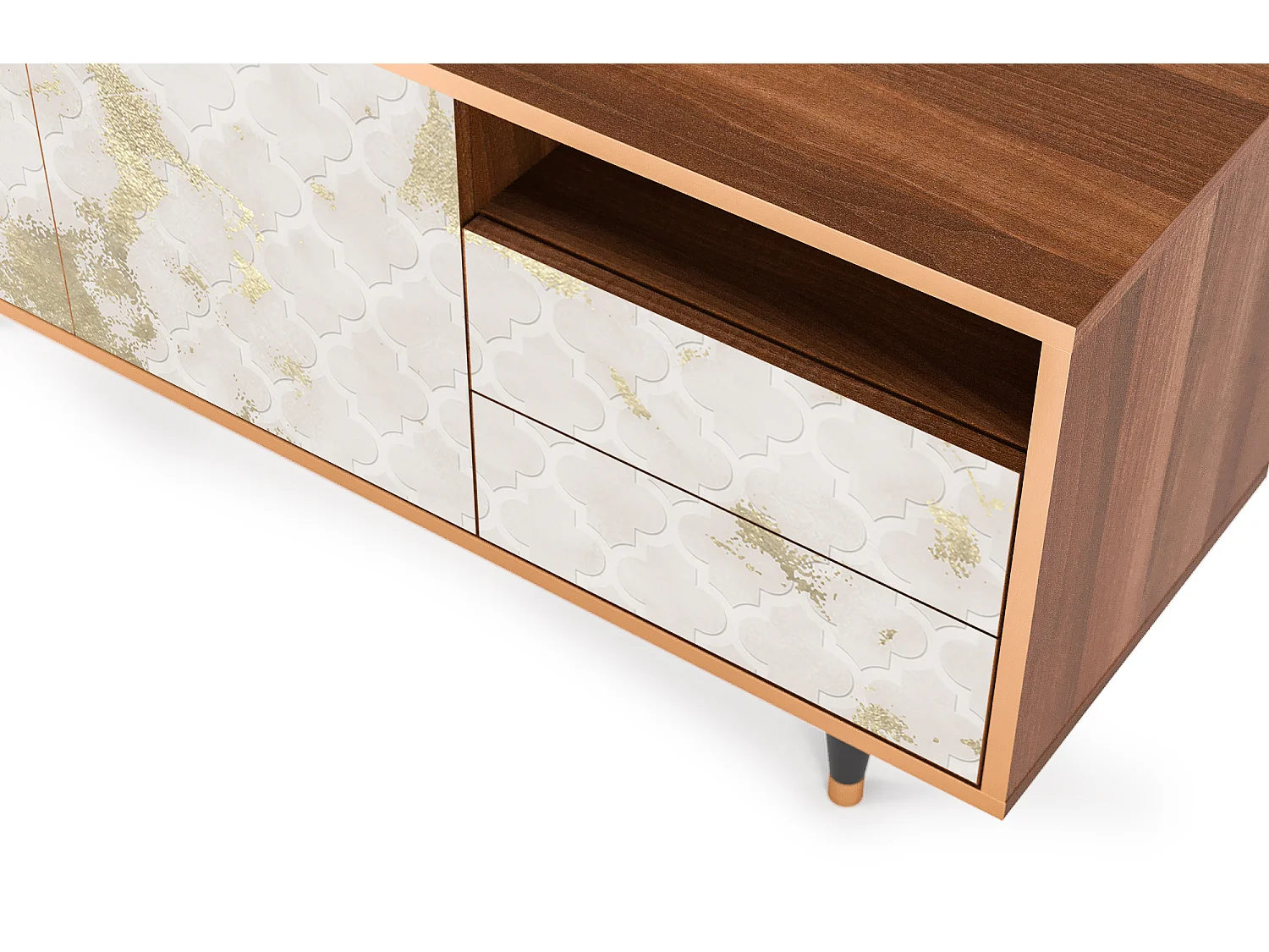 Meuble TV - 125х56х41 cm - T7 - Sahara desert, Noyer