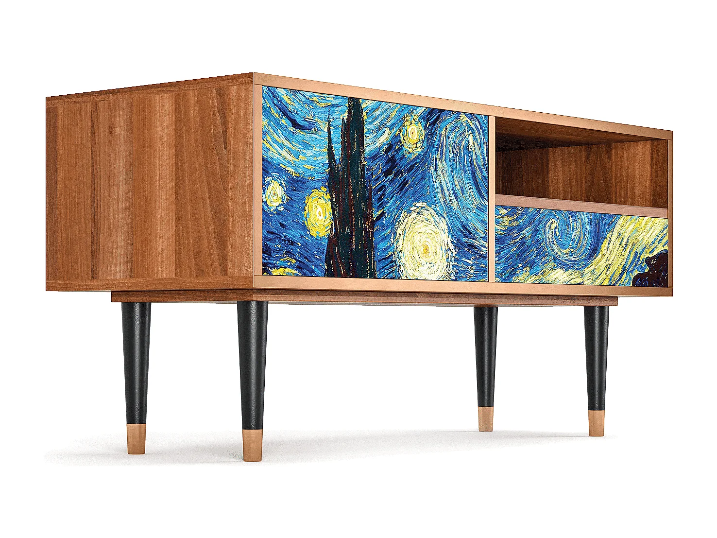 TV-Möbel - 115х59х48 cm - T3 - The Starry Night  , Walnuss