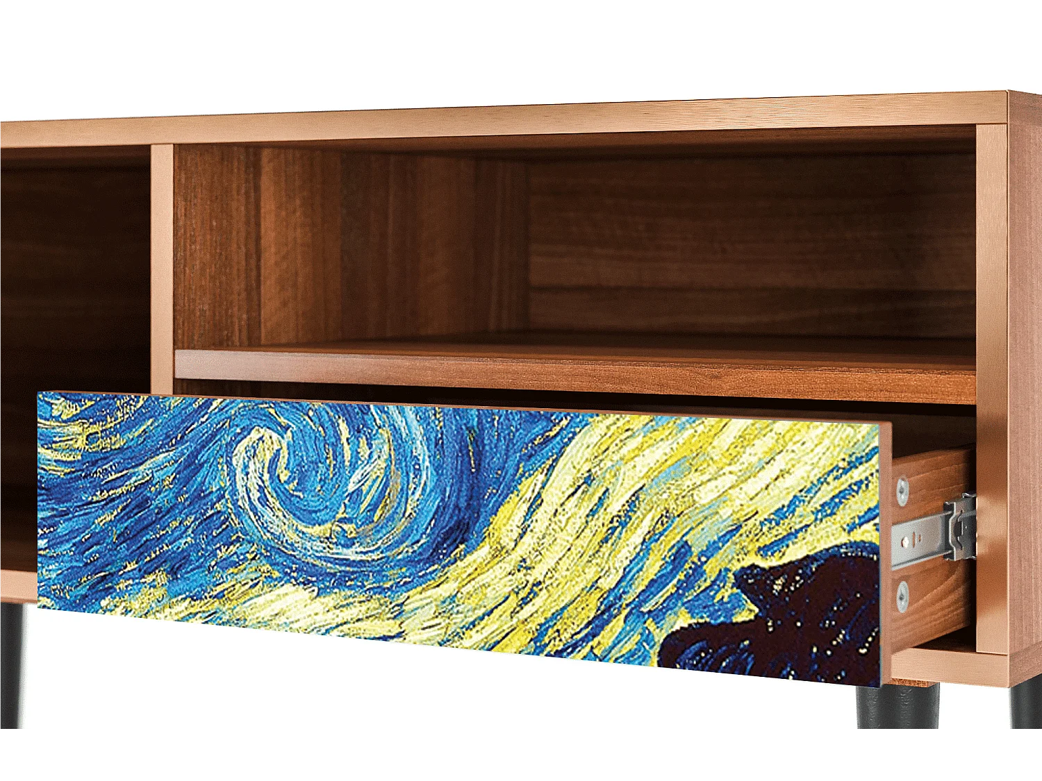 Szafka RTV - 115х59х48 cm - T3 - The Starry Night  , Orzech