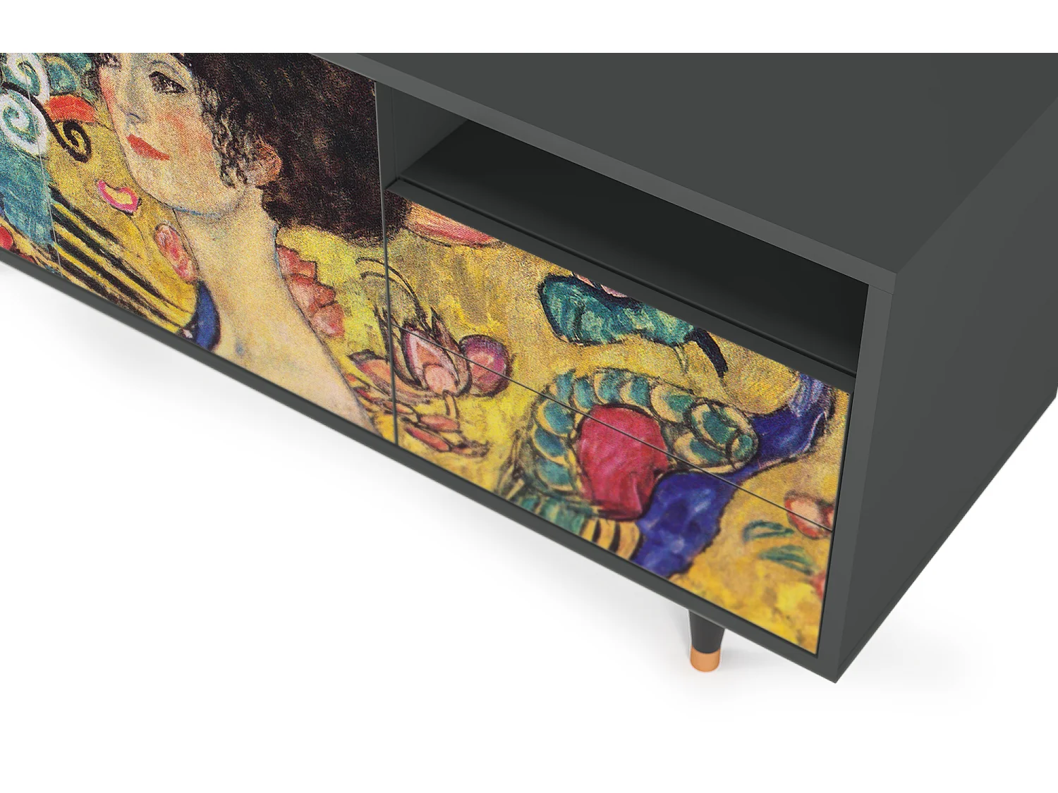 Mobile TV - 125х56х41 cm - T7 - Lady with Fan by Klimt, Antracite