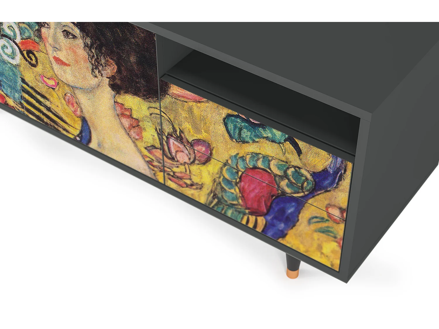 Mobile TV - 125х56х41 cm - T7 - Lady with Fan by Klimt, Antracite