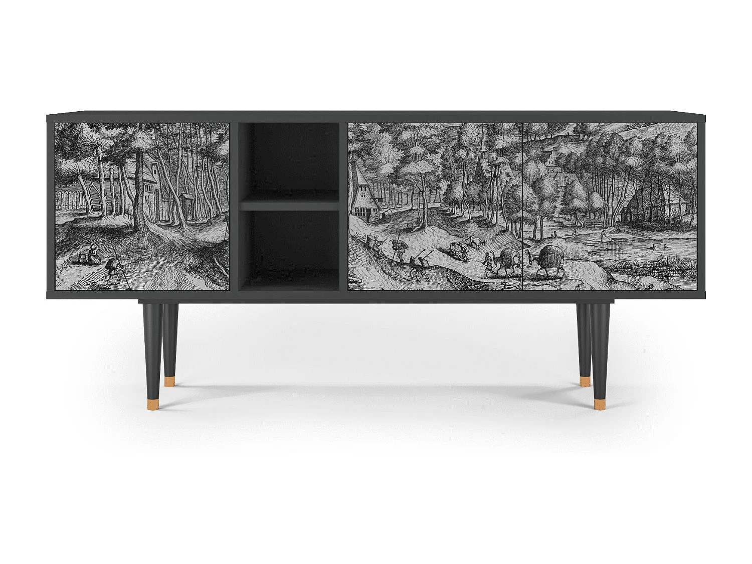 Mobile TV - 150х69х41 cm - T5 - Rusticorum, Antracite