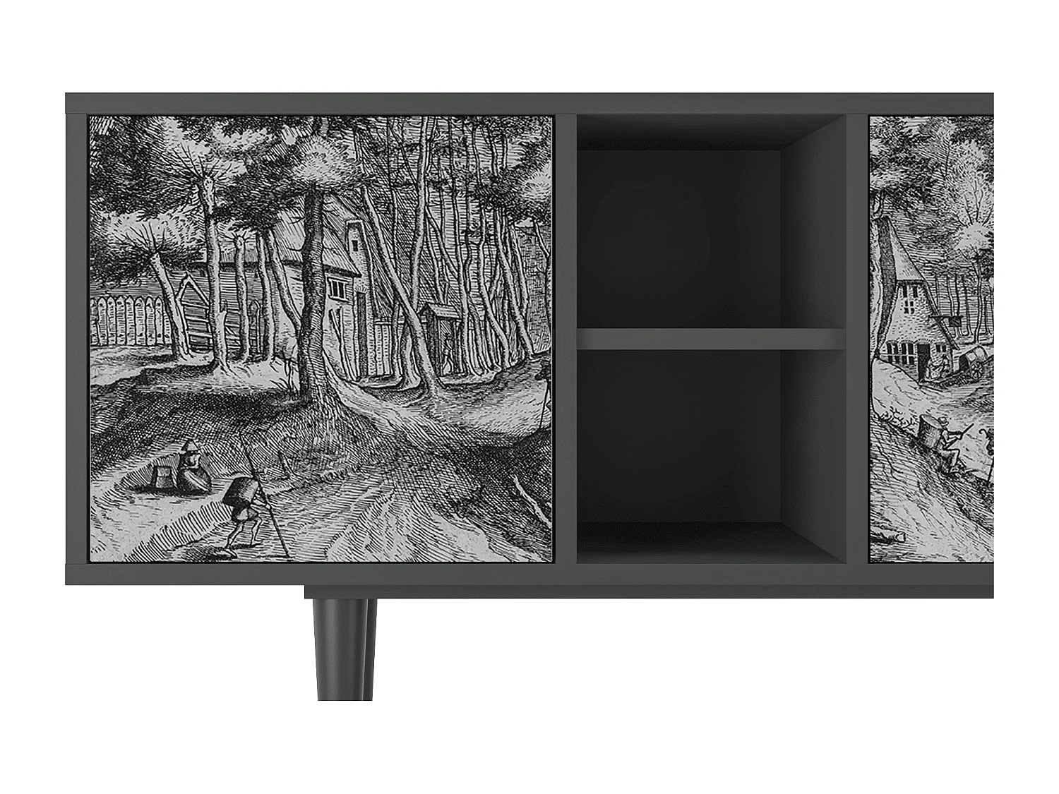 Mobile TV - 150х69х41 cm - T5 - Rusticorum, Antracite