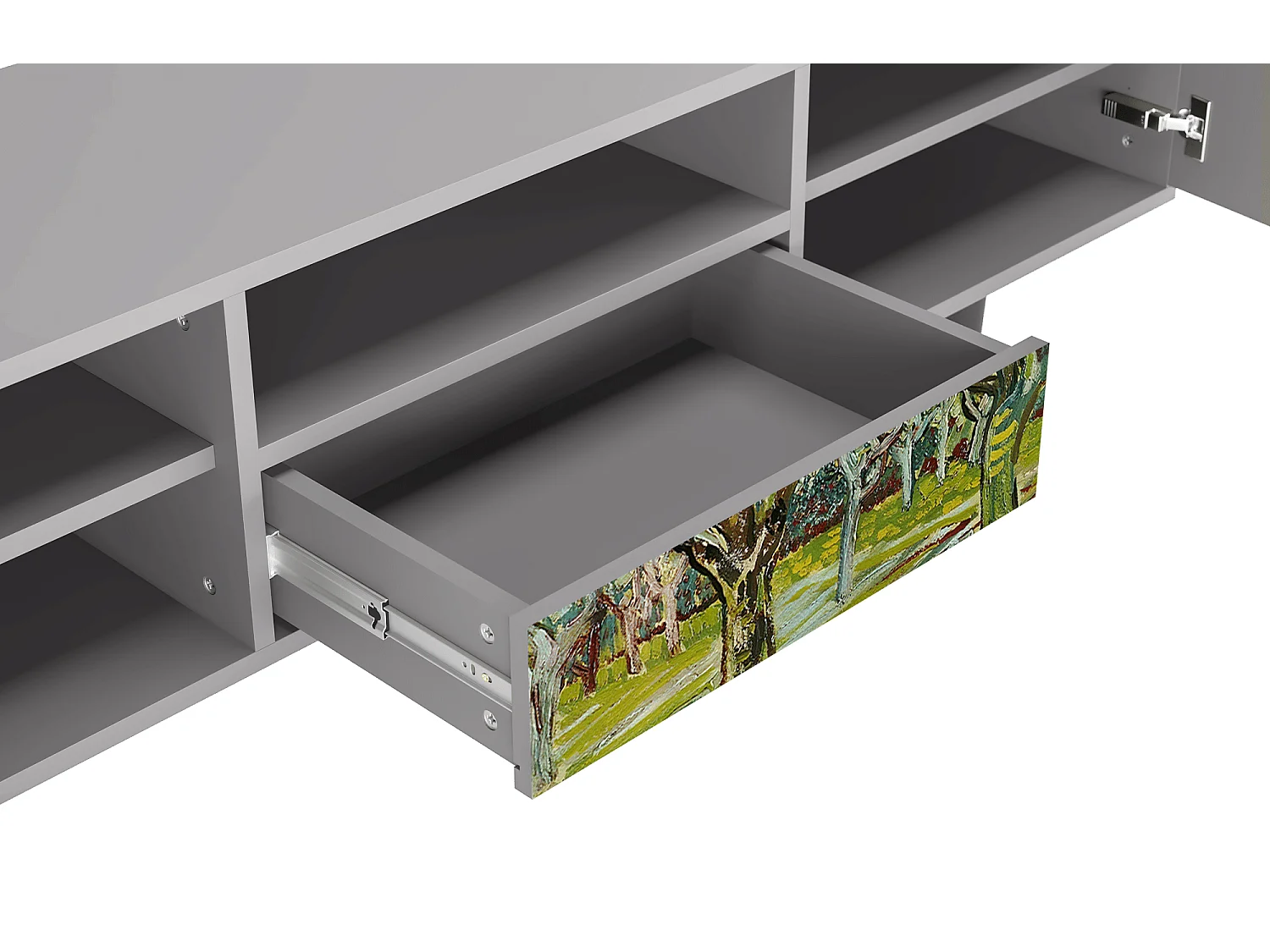 Meuble TV - 170х59х41 cm - T6 - The Blanc Orchard, Gris