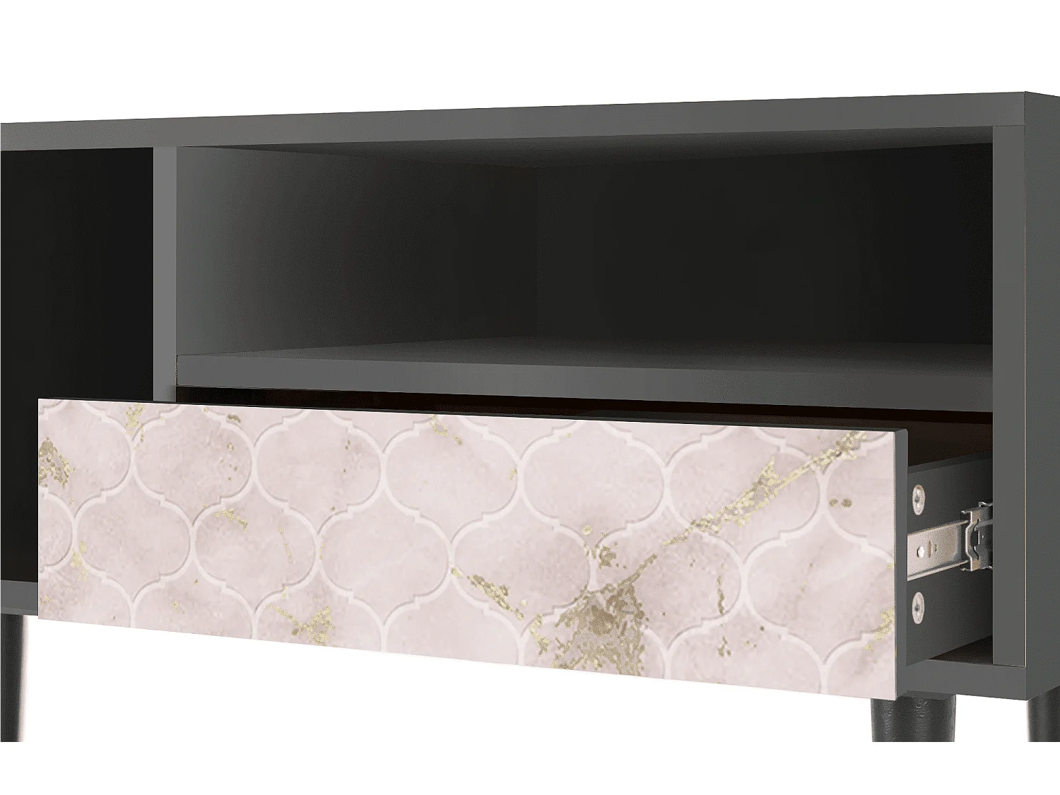 TV-Möbel - 115х59х48 cm - T3 - Dirty Roses, Anthrazit