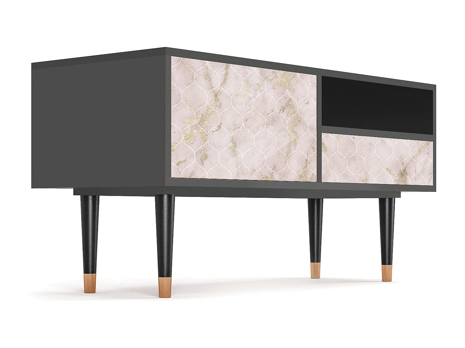 Mueble de TV - 115х59х48 cm - T3 - Dirty Roses, Antracite