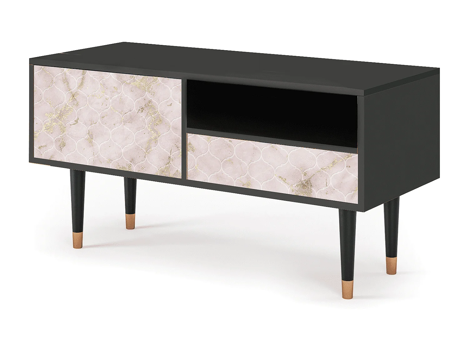 Mueble de TV - 115х59х48 cm - T3 - Dirty Roses, Antracita