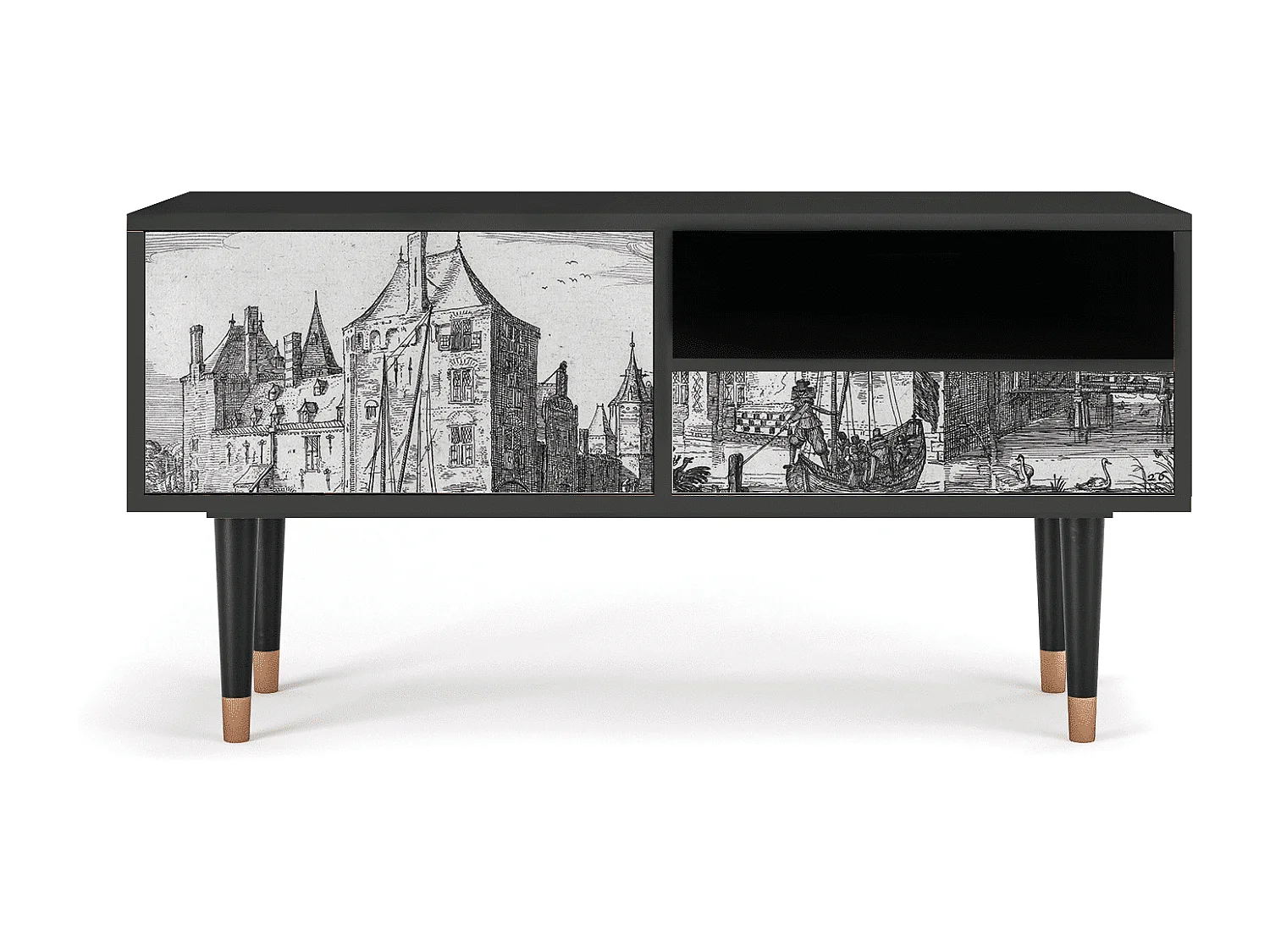 TV-Möbel - 115х59х48 cm - T3 - Castle by Breugel, Anthrazit
