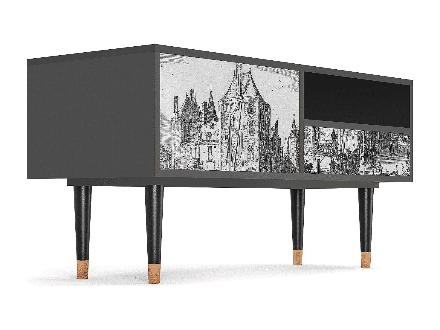 TV-Möbel - 115х59х48 cm - T3 - Castle by Breugel, Anthrazit