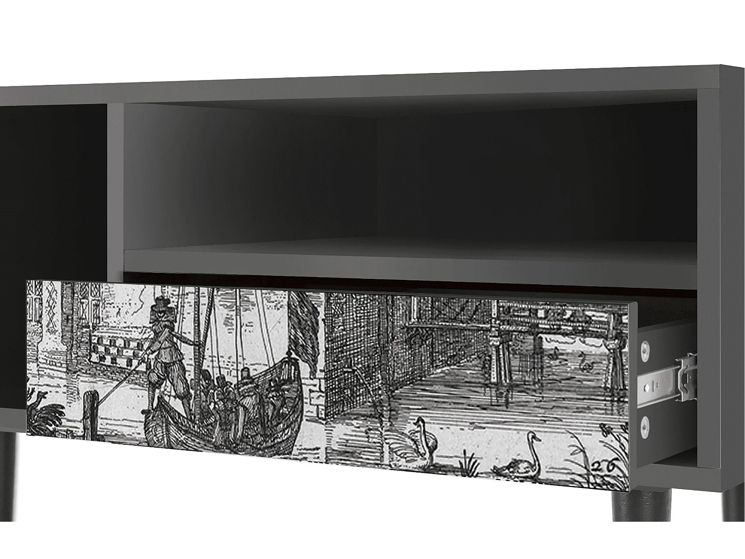 Mueble de TV - 115х59х48 cm - T3 - Castle by Breugel, Antracite