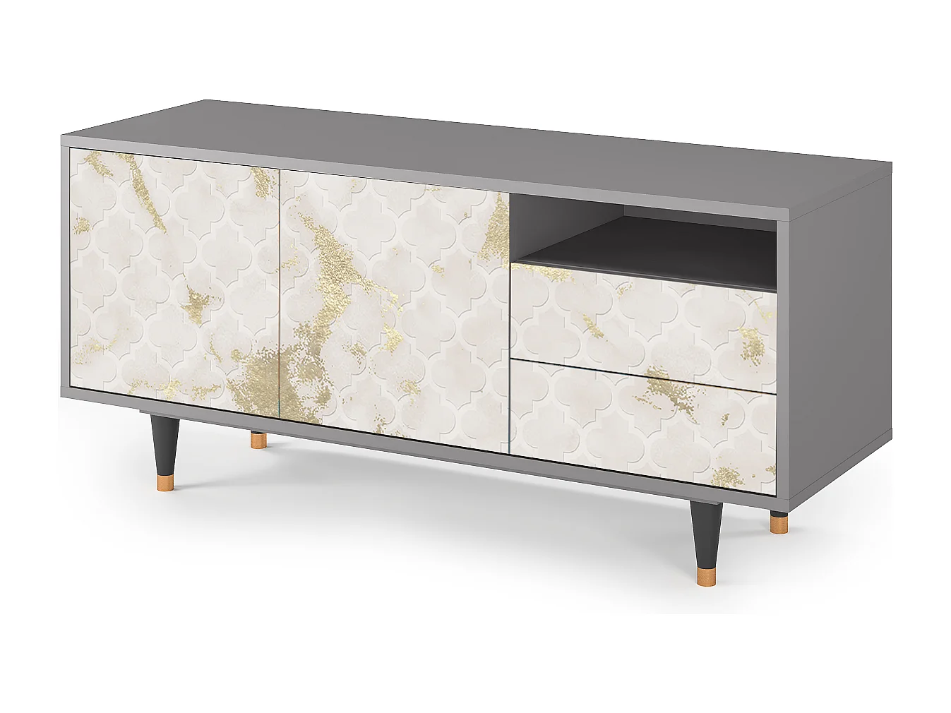 Meuble TV - 125х56х41 cm - T7 - Sahara desert, Gris