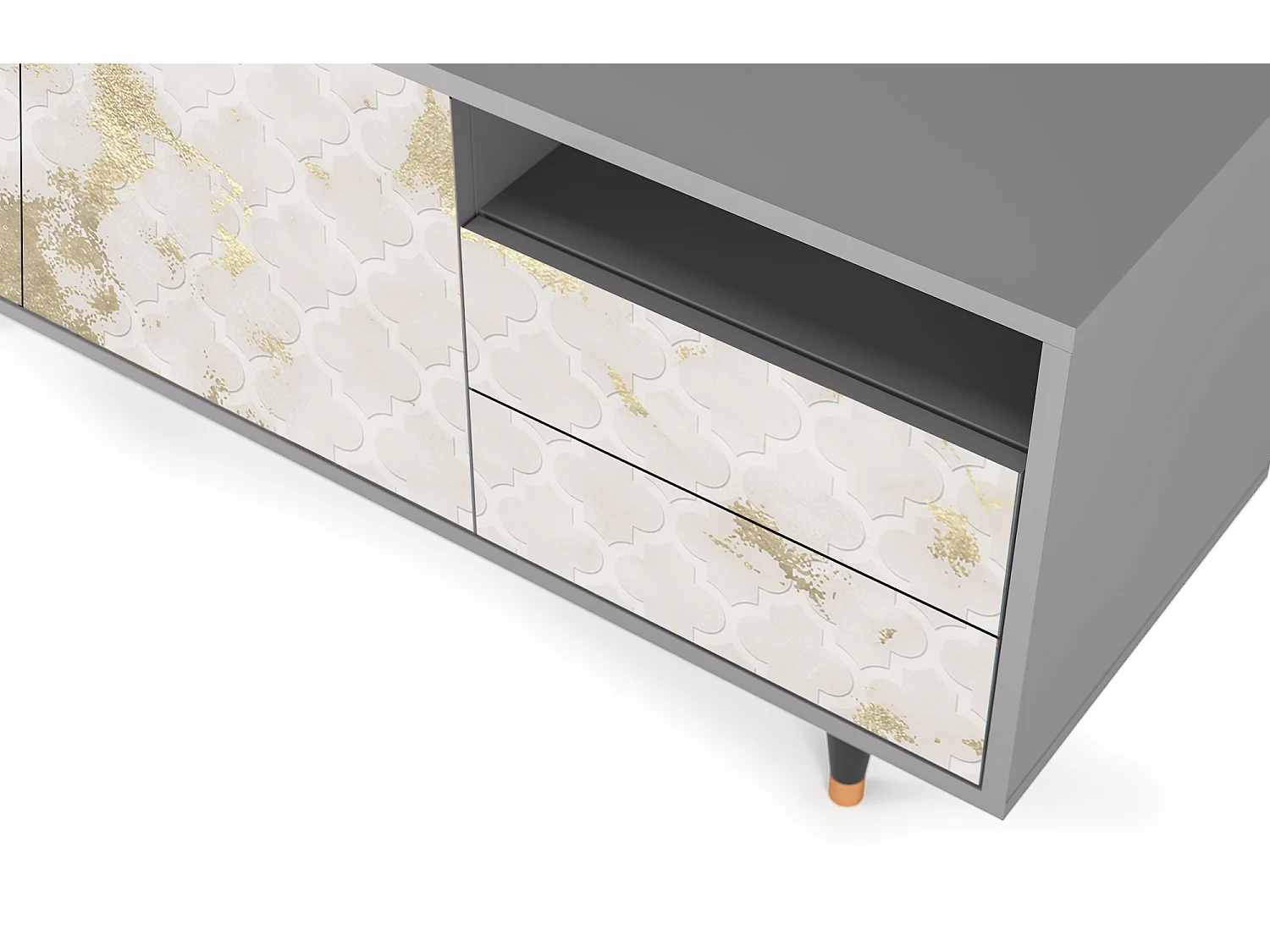 Meuble TV - 125х56х41 cm - T7 - Sahara desert, Gris