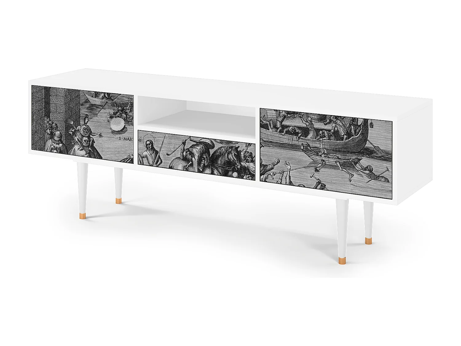 Meuble TV - 170х59х41 cm - T6 - Saint Martin, Blanc