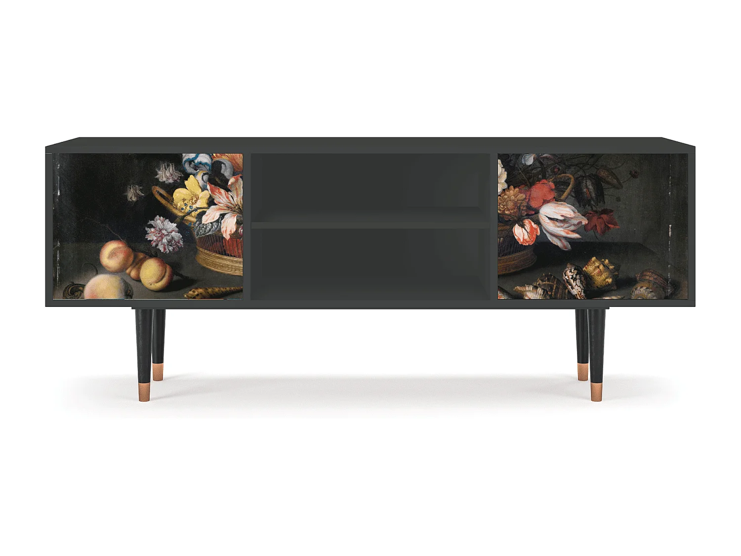 Mueble de TV - 170х69х48 cm - T2 - Still Life with Flowers, Antracita