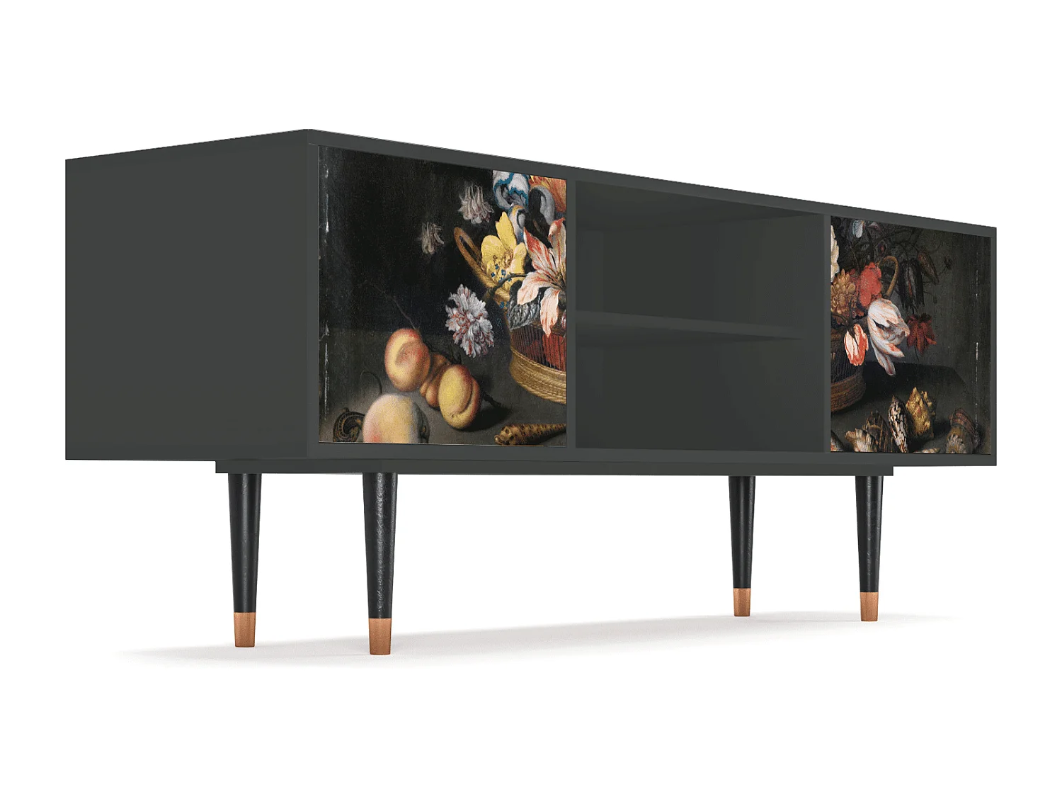 Mueble de TV - 170х69х48 cm - T2 - Still Life with Flowers, Antracita