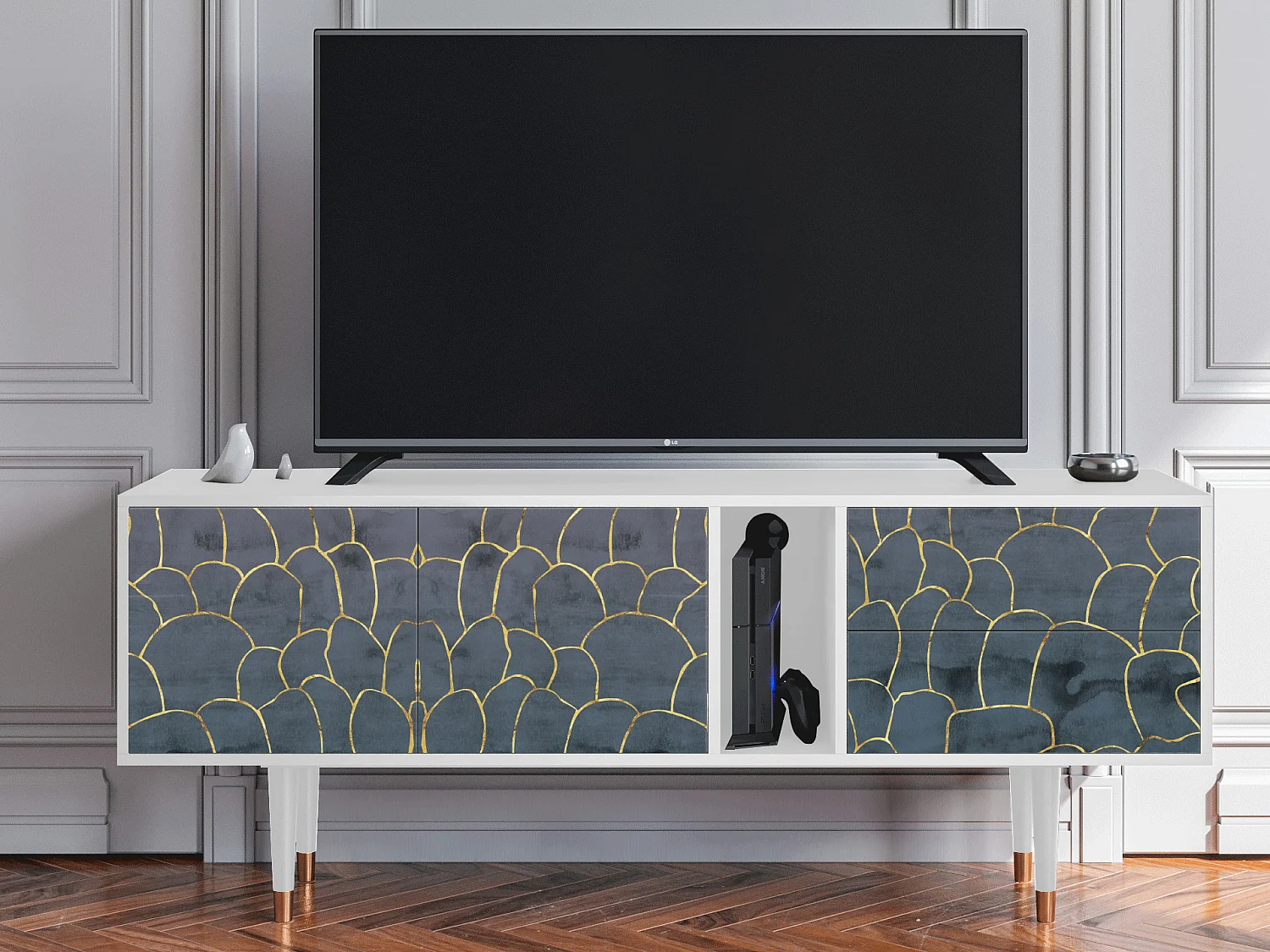 Mueble de TV - 170х69х48 cm - T1 - Blue Lagoon, Branco