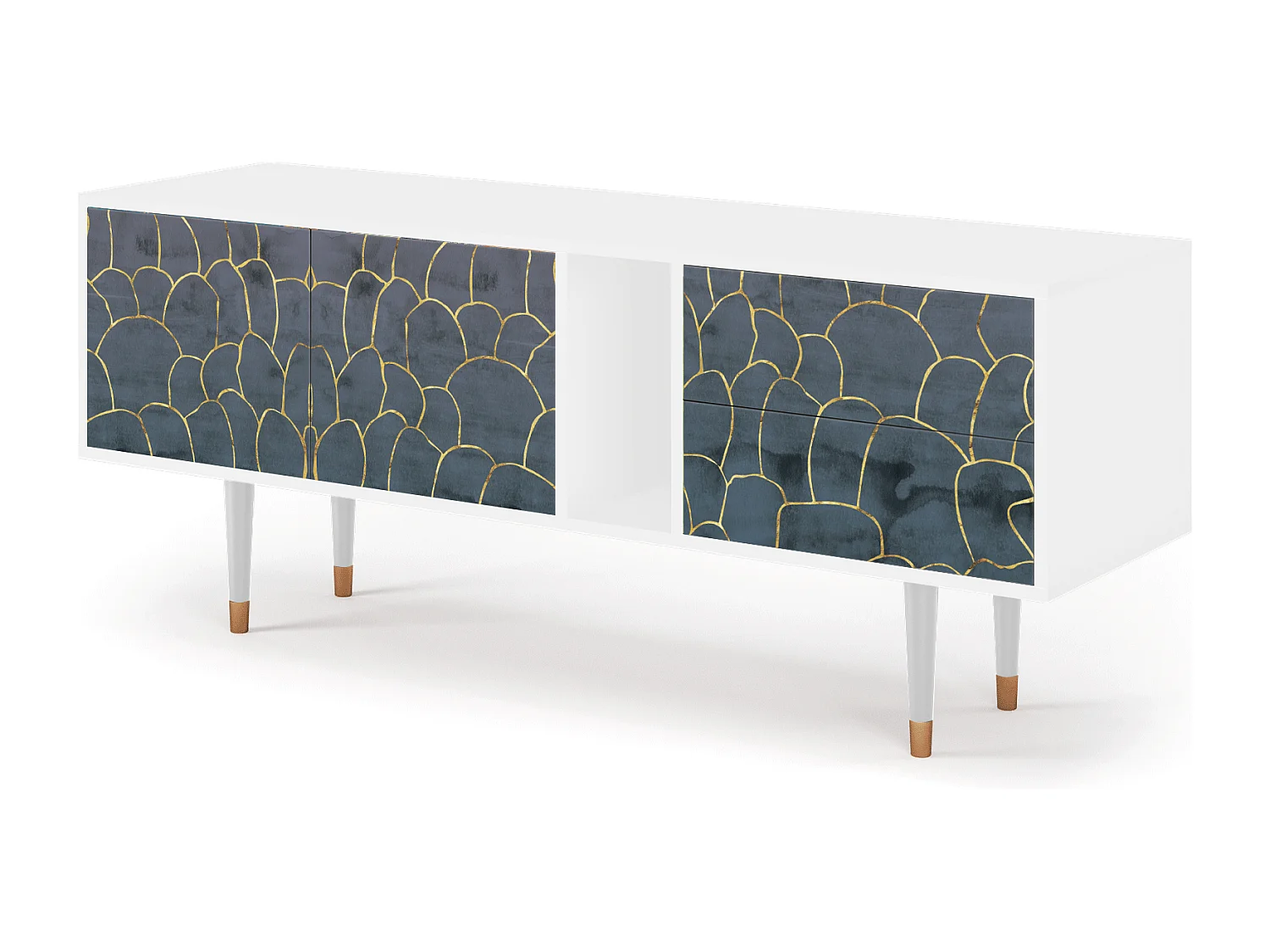 Meuble TV - 170х69х48 cm - T1 - Blue Lagoon, Blanc