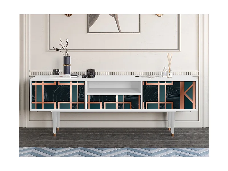 TV-Möbel - 170х59х41 cm - T6 - Emerald Metro, Weiß