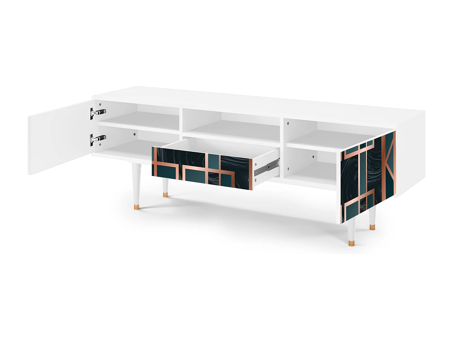 TV-Möbel - 170х59х41 cm - T6 - Emerald Metro, Weiß