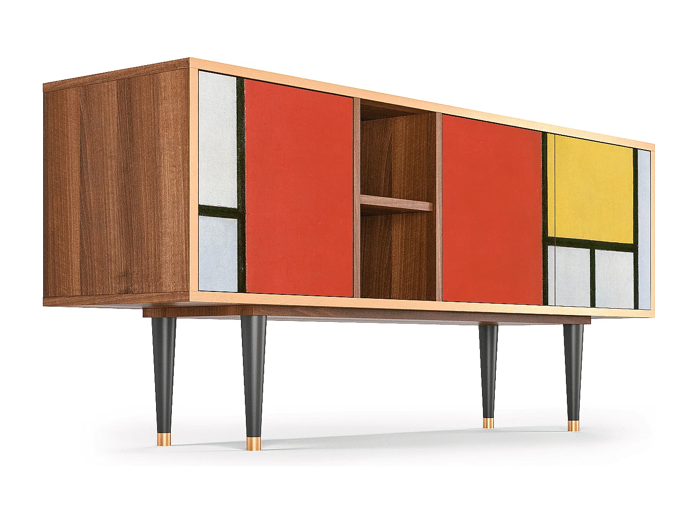 TV-meubel - 150х69х41 cm - T5 - Composition, Walnoot