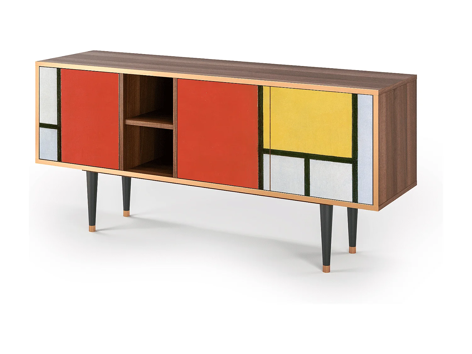 Meuble TV - 150х69х41 cm - T5 - Composition, Noyer