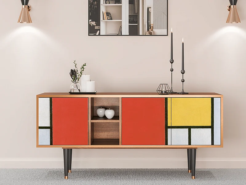 Mobile TV - 150х69х41 cm - T5 - Composition, Noce