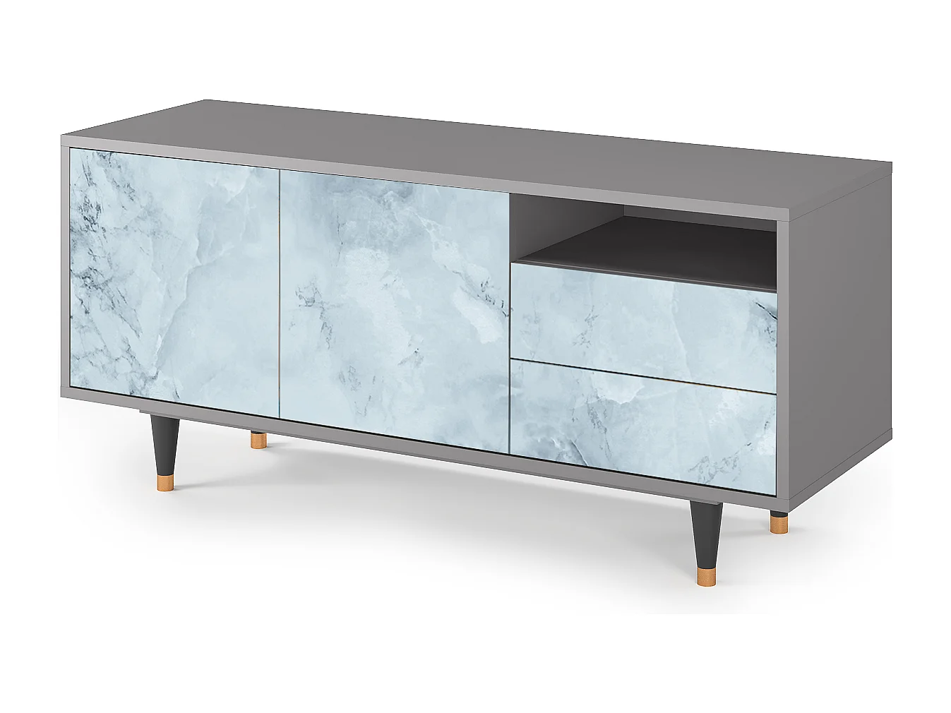 Meuble TV - 125х56х41 cm - T7 - Glacial Colour, Gris