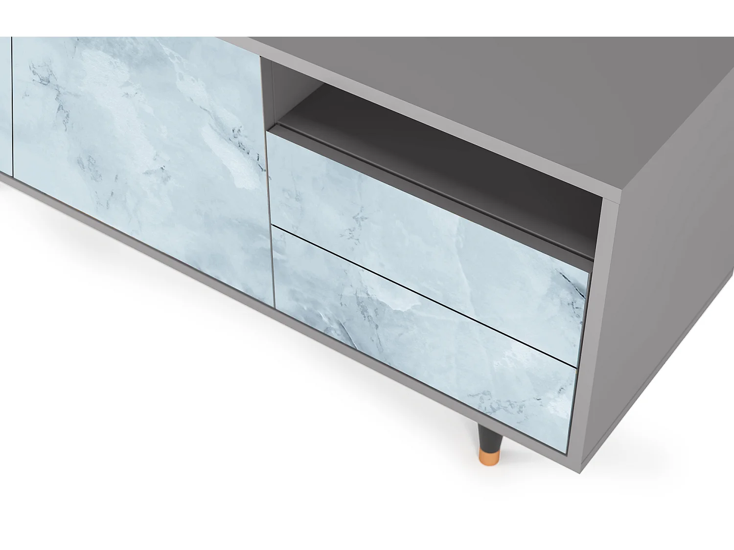 Meuble TV - 125х56х41 cm - T7 - Glacial Colour, Gris