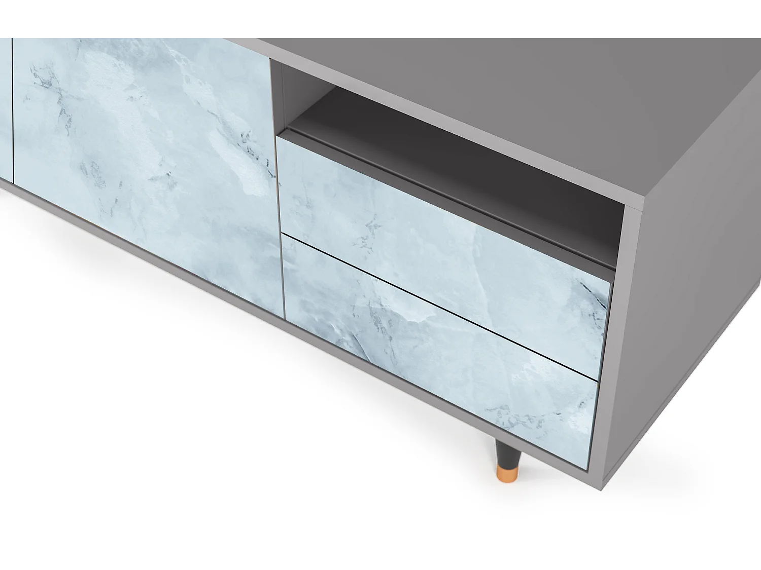 Meuble TV - 125х56х41 cm - T7 - Glacial Colour, Gris