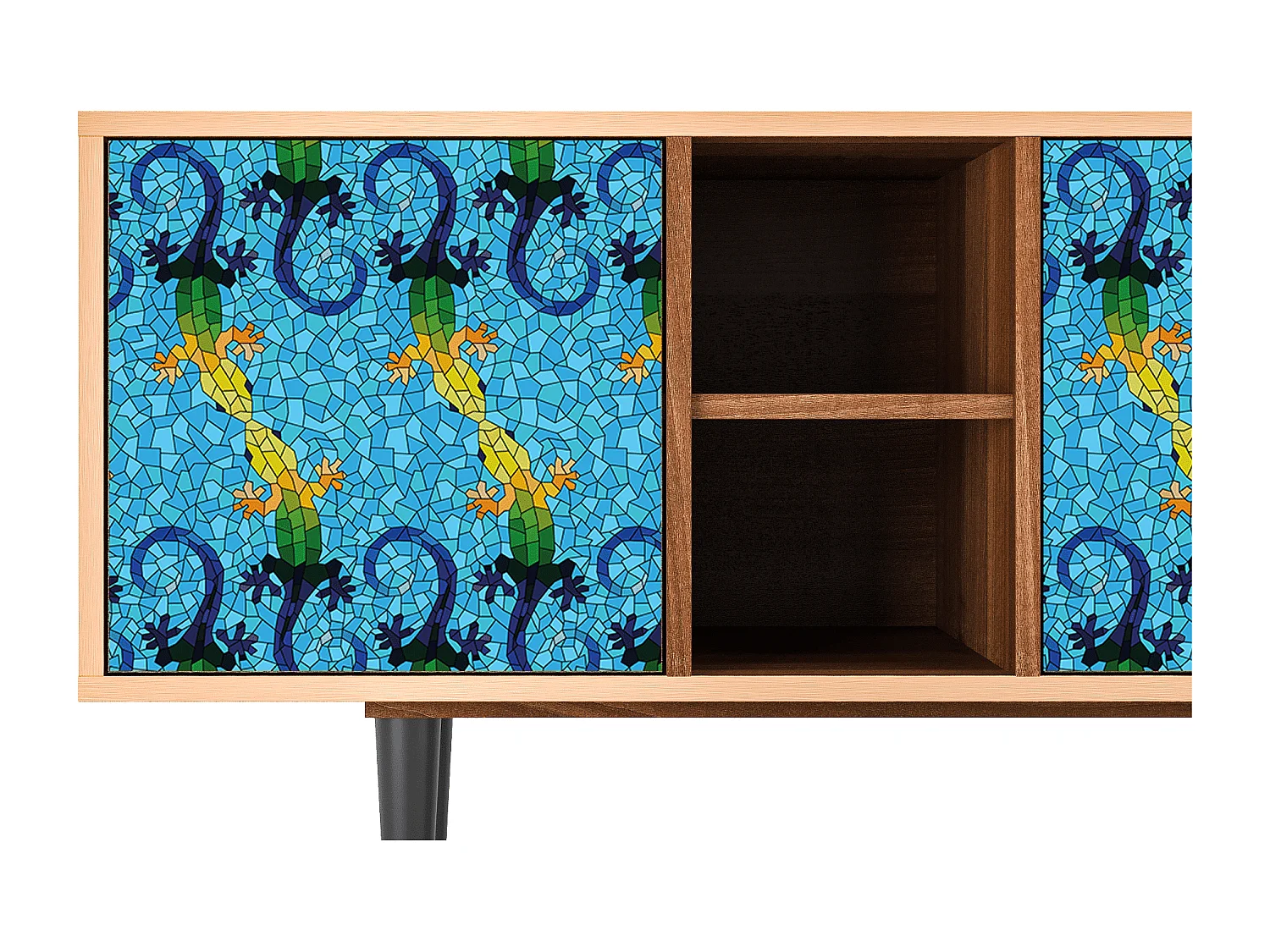 TV-Möbel - 150х69х41 cm - T5 - Gaudi's Lizard, Walnuss