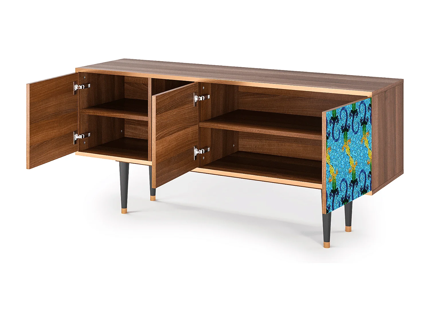 Meuble TV - 150х69х41 cm - T5 - Gaudi's Lizard, Noyer