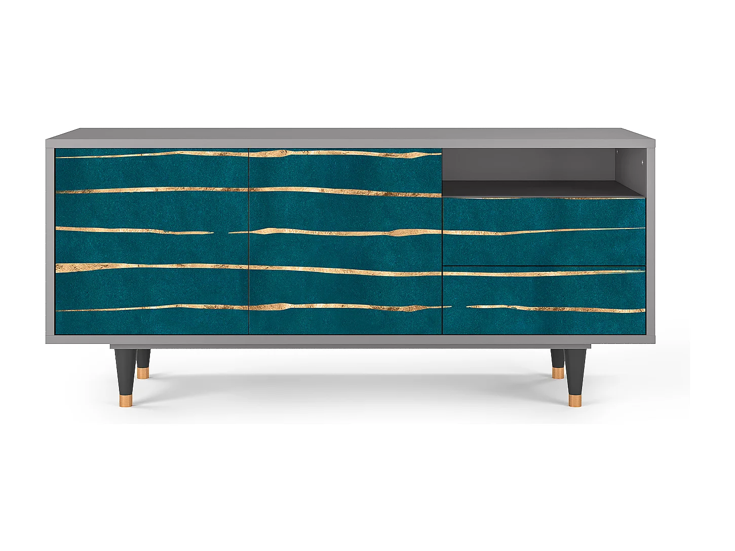 Szafka RTV - 125х56х41 cm - T7 - Ocean Drive, Szary