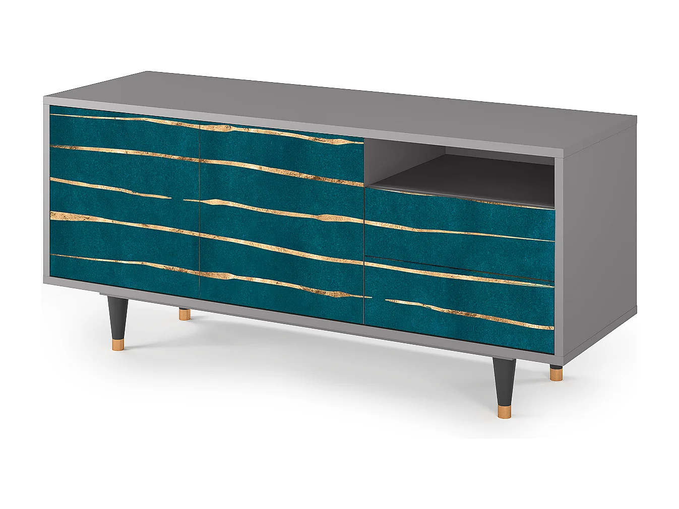 Szafka RTV - 125х56х41 cm - T7 - Ocean Drive, Szary