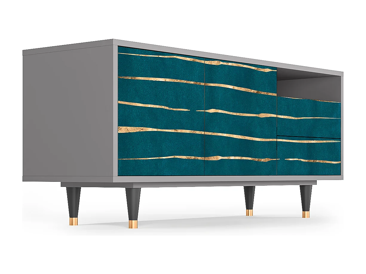 Meuble TV - 125х56х41 cm - T7 - Ocean Drive, Gris