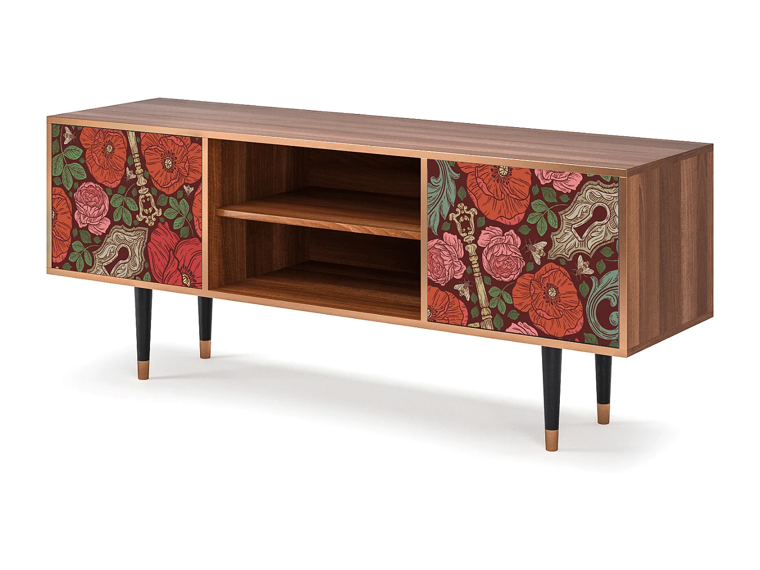 TV-Möbel - 170х69х48 cm - T2 - Poppy Garden, Walnuss