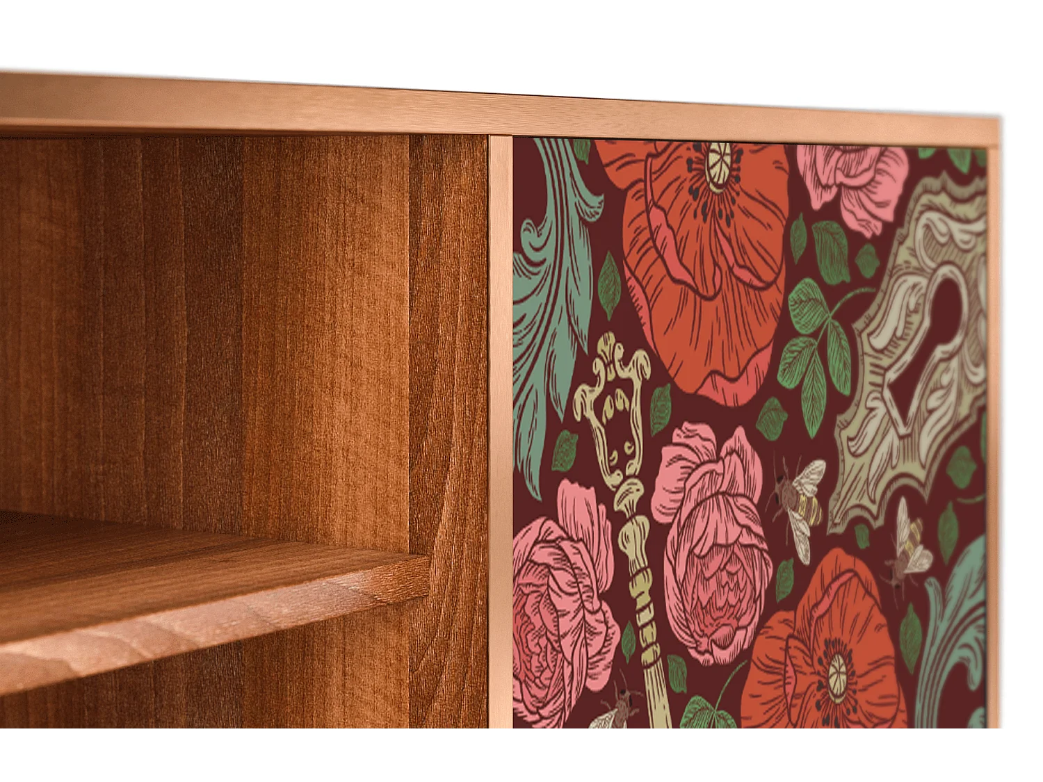 Mobile TV - 170х69х48 cm - T2 - Poppy Garden, Noce