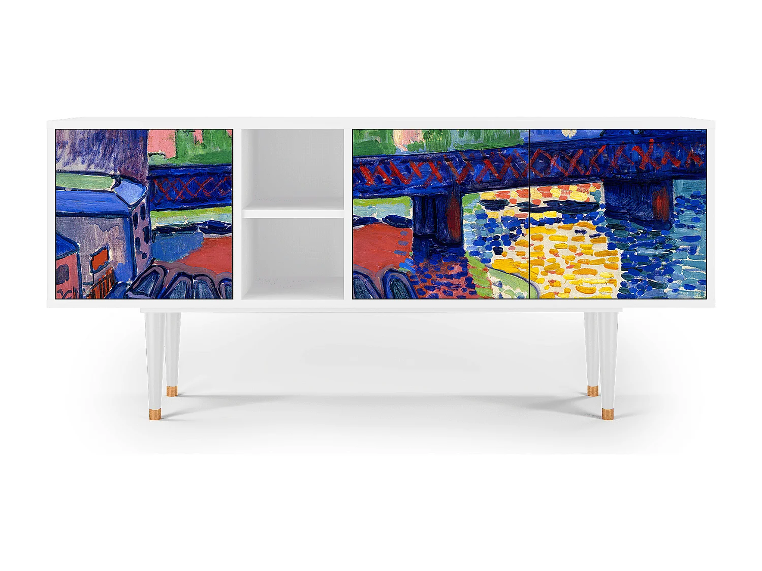 Meuble TV - 150х69х41 cm - T5 - Charing Cross Bridge, Blanc