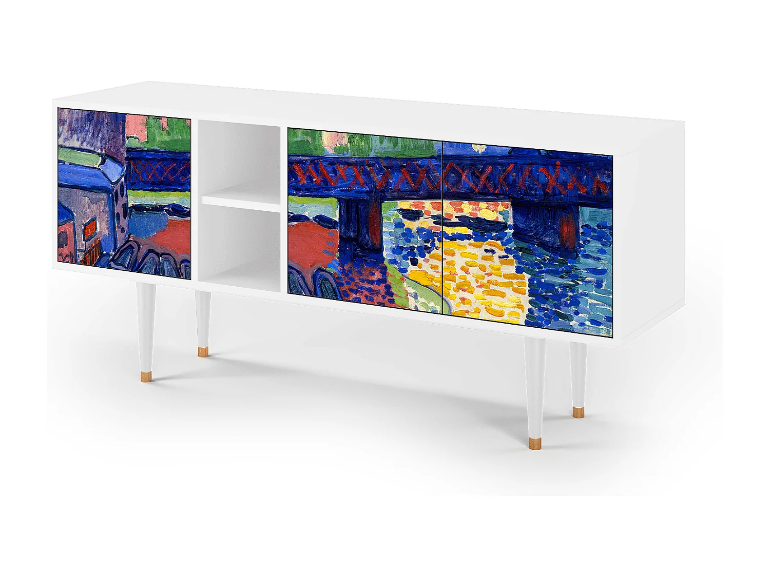 Meuble TV - 150х69х41 cm - T5 - Charing Cross Bridge, Blanc